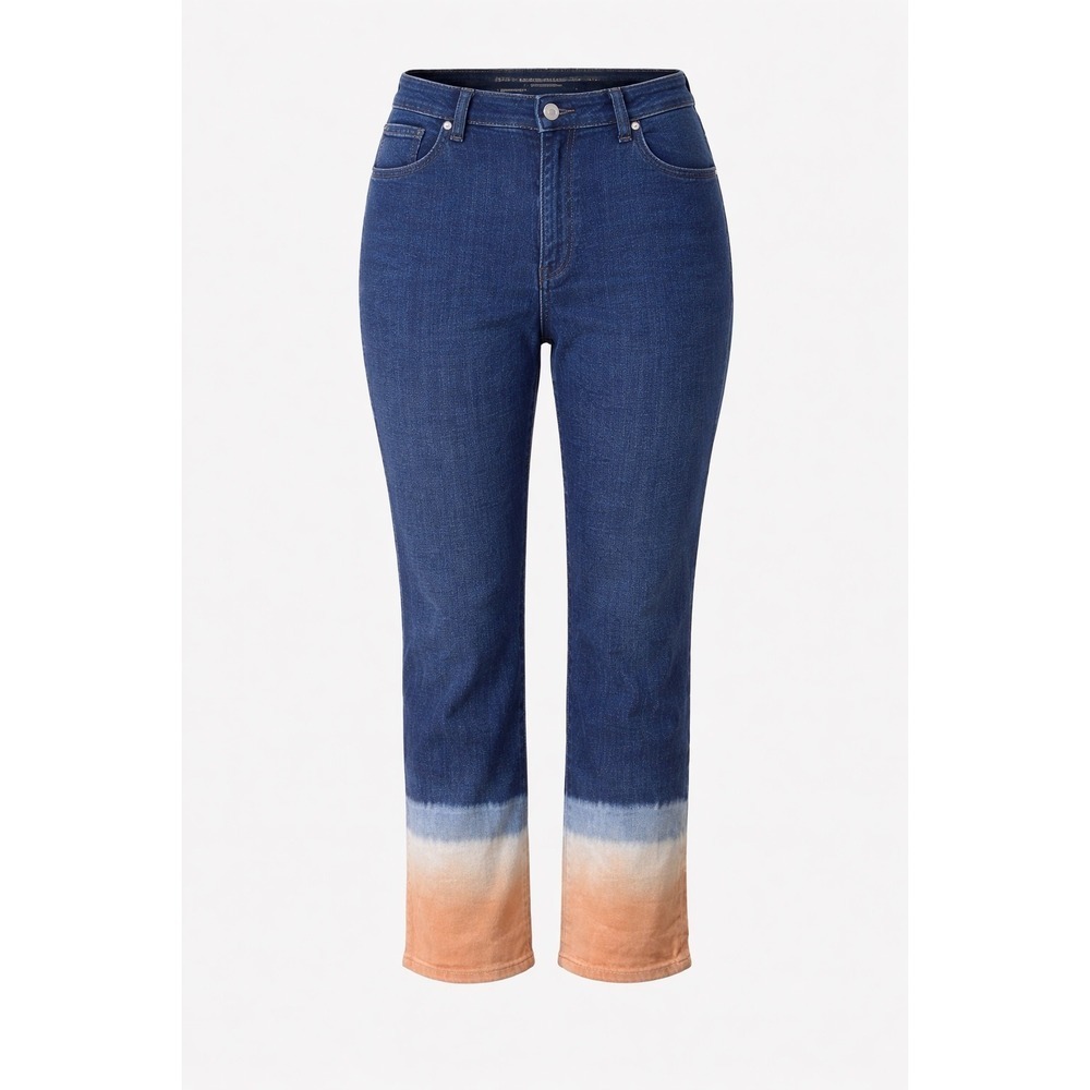 Chico's So Slimming Girlfriend Jeans Size 3R US 16 Regular Ombre Fade
